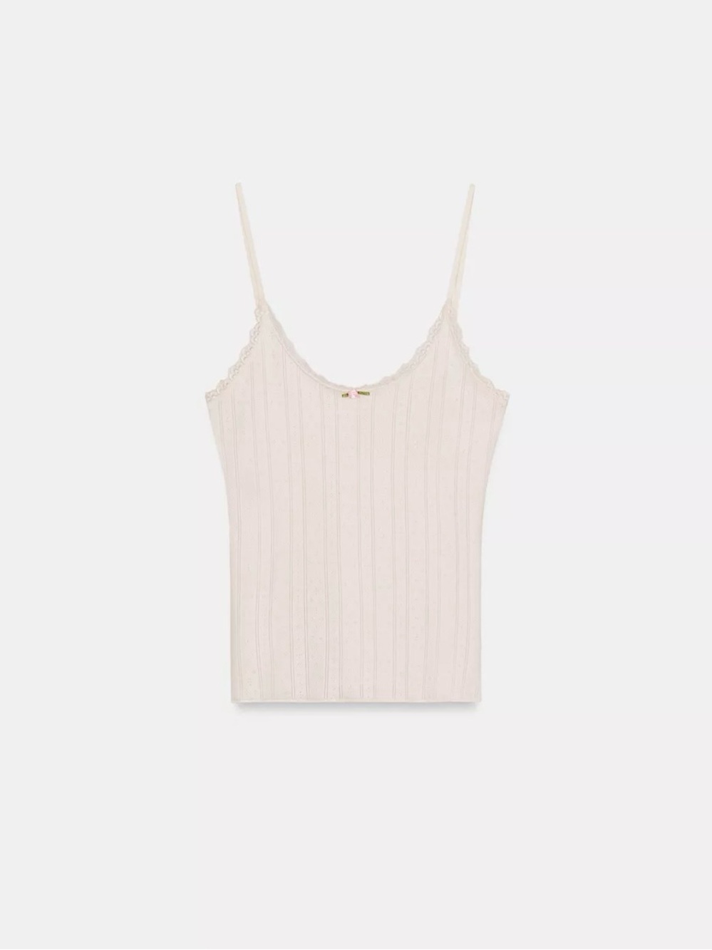NWT ZARA POINTELLE STRAP T-SHIRT